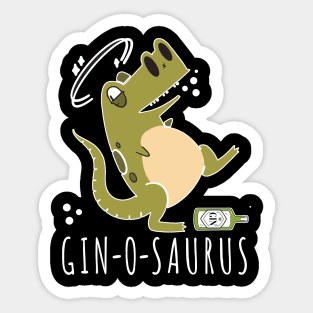 Cute Gin-o-saurus Dinosaur Gin Lover Gift Ideas Sticker